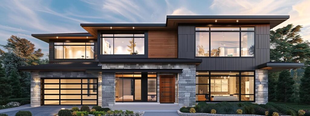 a modern home exterior showcases sleek, insulated siding, emphasizing its energy-efficient features while standing resilient against varied weather conditions in a contemporary urban setting.