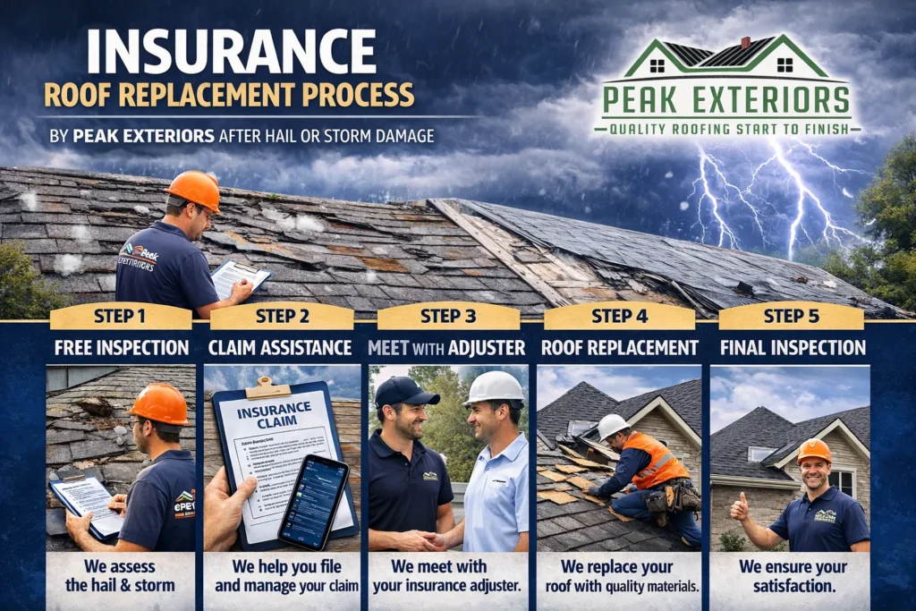 Insurance roof replacement process after storm damage
